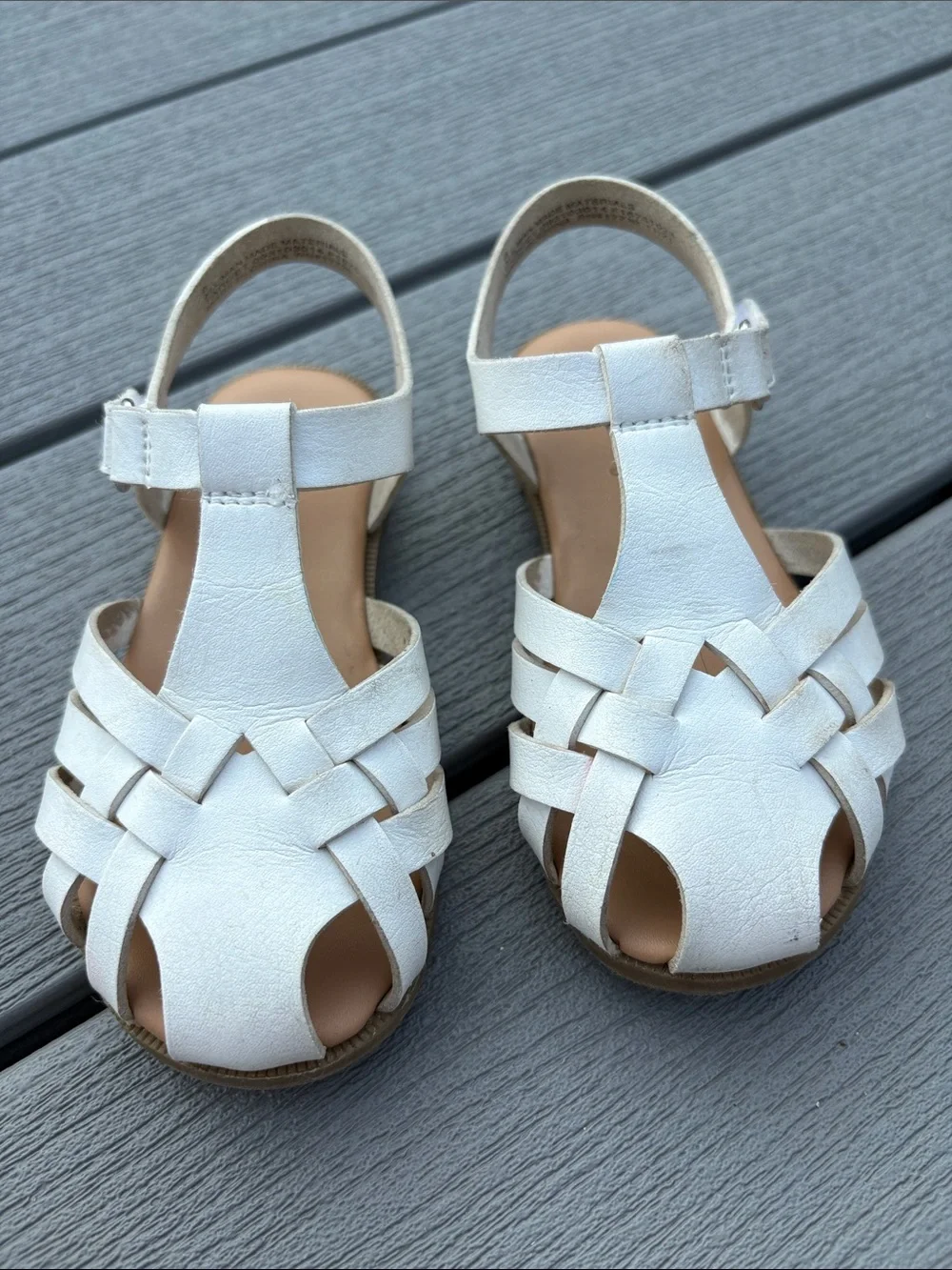 Cat & Jack White Woven Closed-Toe Girls Sandals